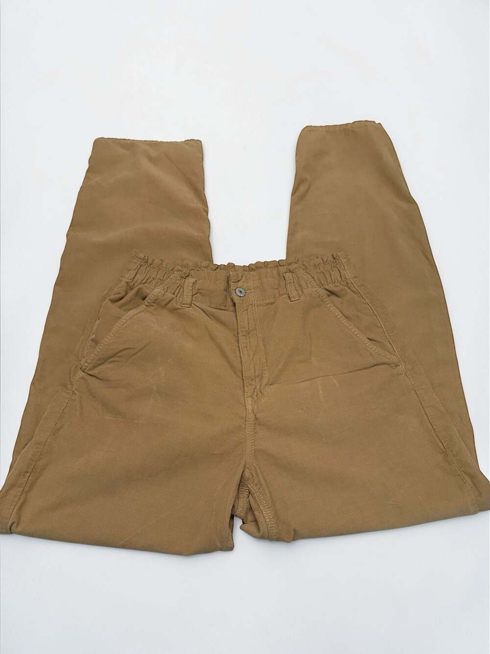 American Eagle High-Waisted Corduroy Mom Pants in Khaki Brown Size 12‎ Long